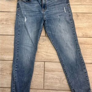 Distressed Blue Jeans